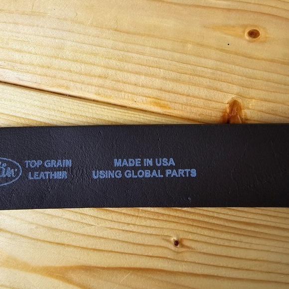 Justin Mens Leather Western Cowboy Belt Size 32‎ Brown Distressed Made in USA - Picture 7 of 11